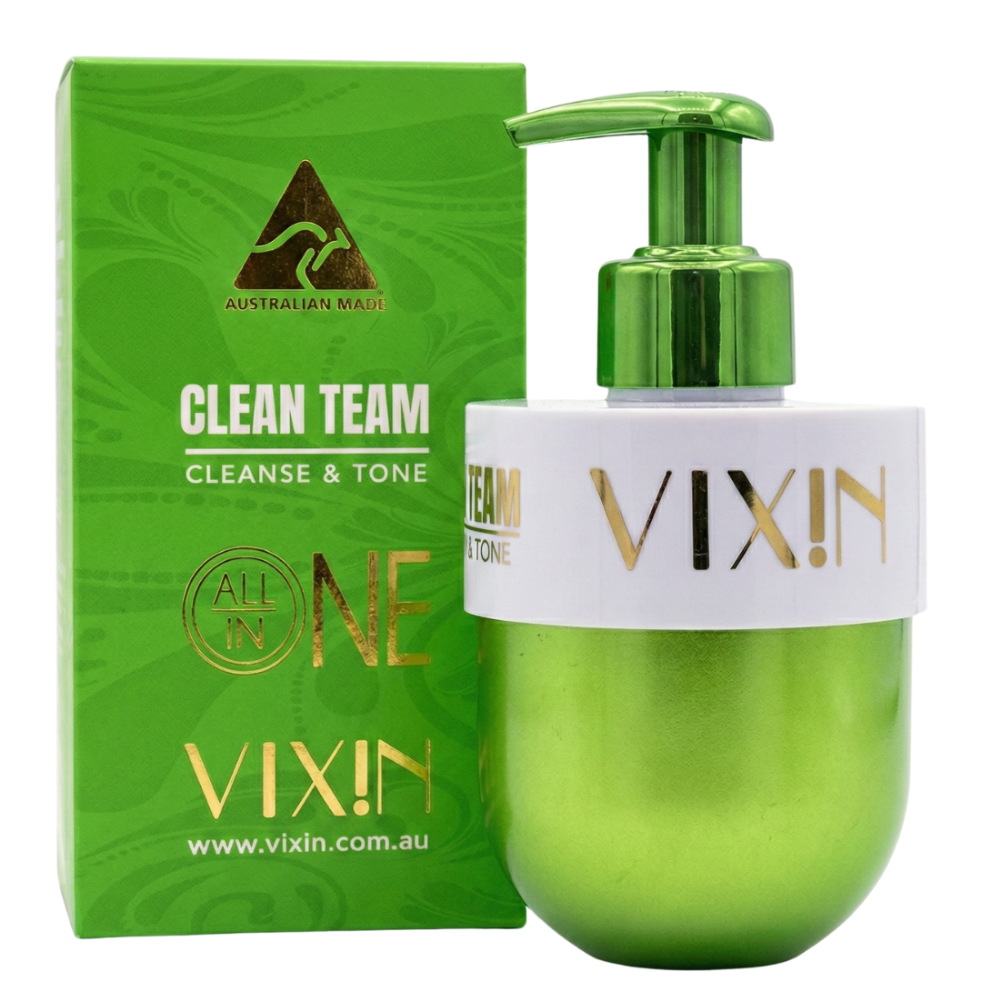 Vixin Clean Team All In One Cleanser and Toner 200mL – Australian made cleansing system