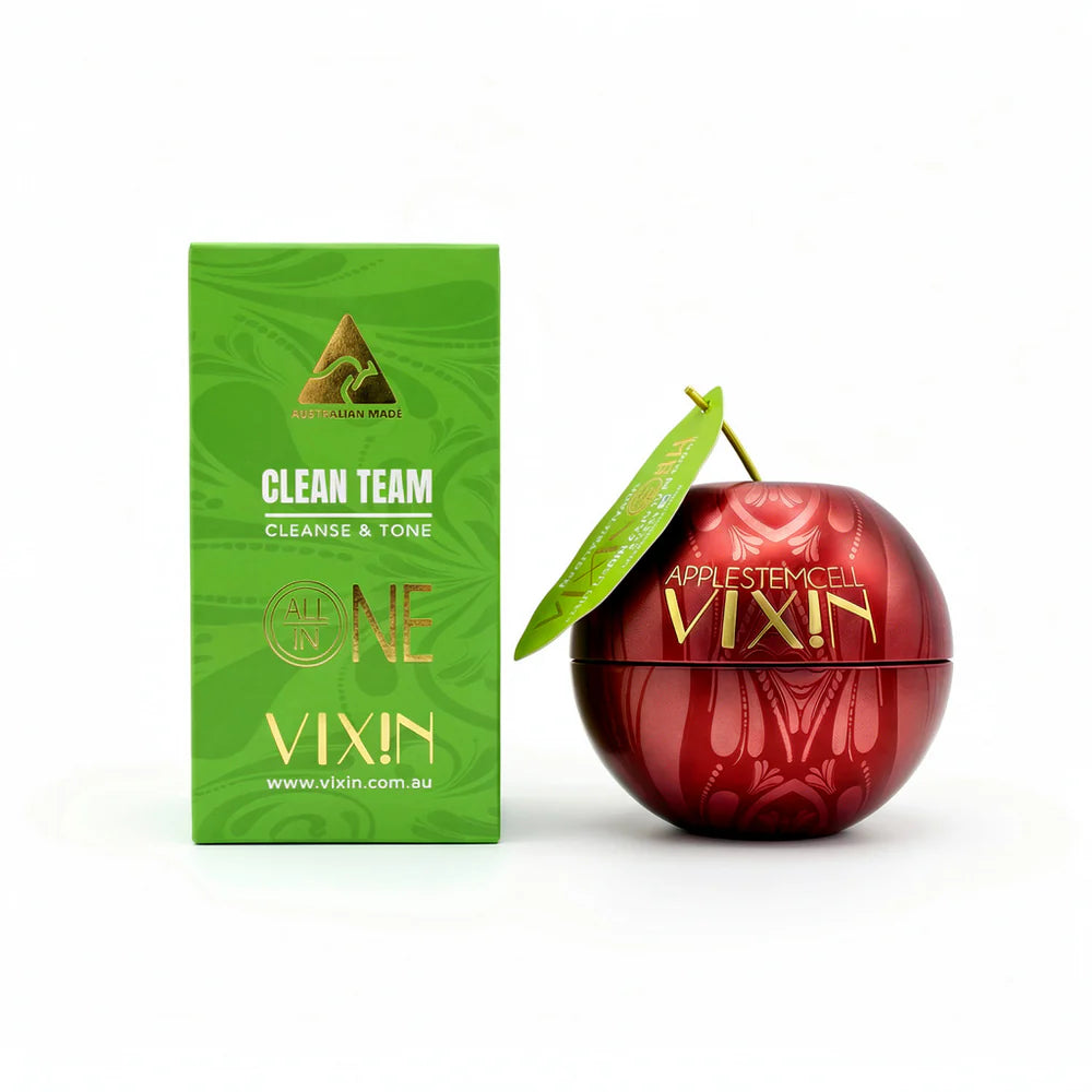 Vixin Clean Team 3 Step Bundle with spa face washer and headband – complete Australian skincare system