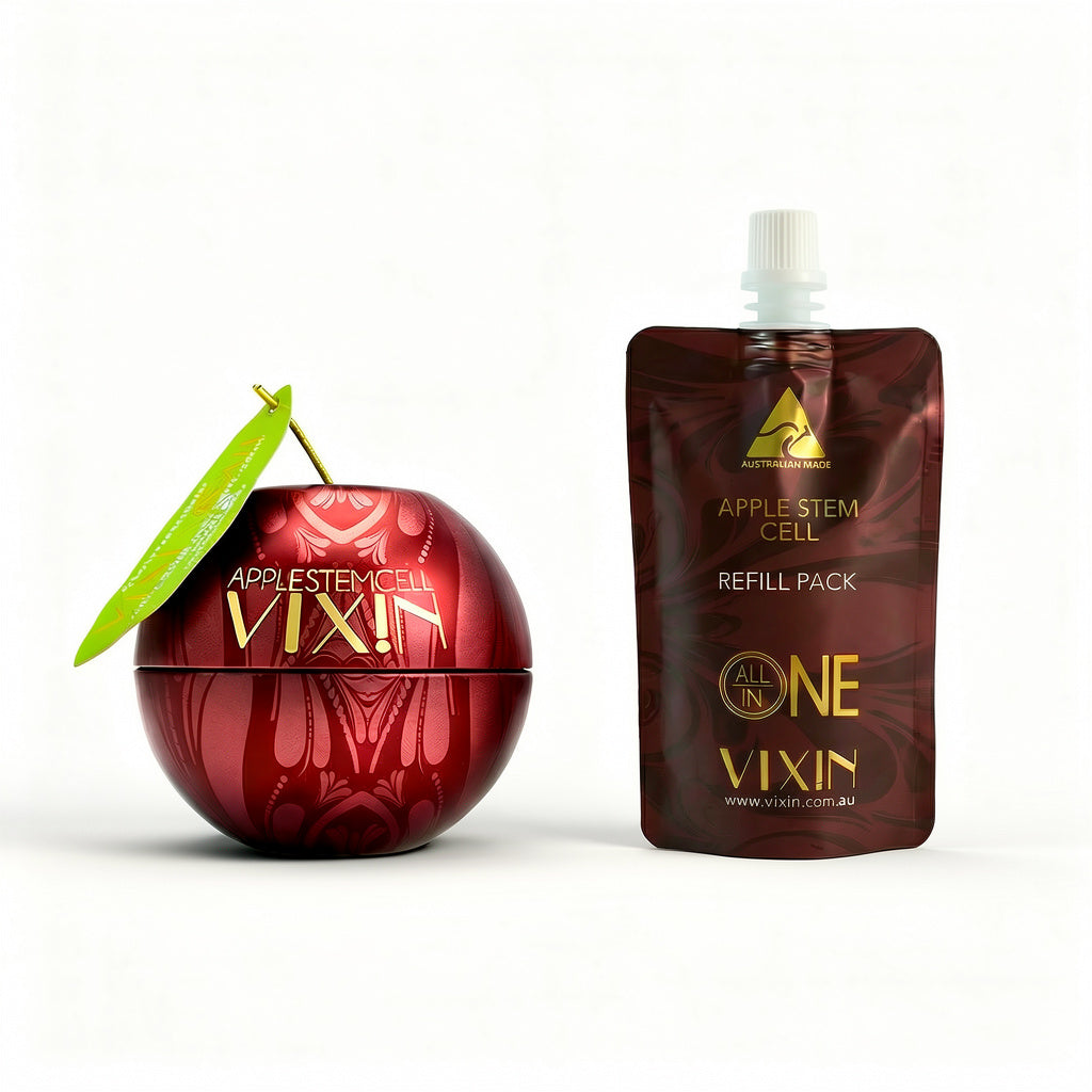 Vixin All In One Apple Stem Cell Face Cream 50mL with refill pouch – eco Australian skincare value pack