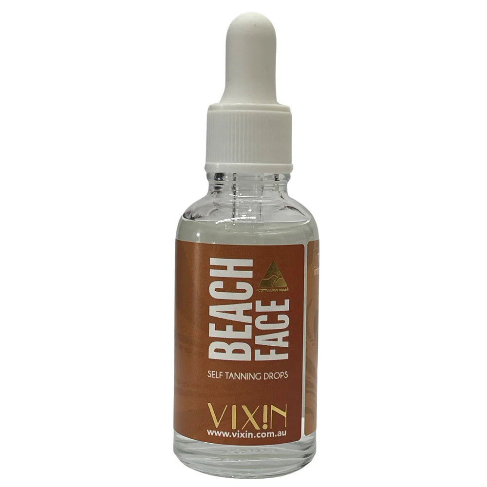 Vixin Beach Face Faux Glow self-tanning serum 30mL for face and body – Australian tan drops