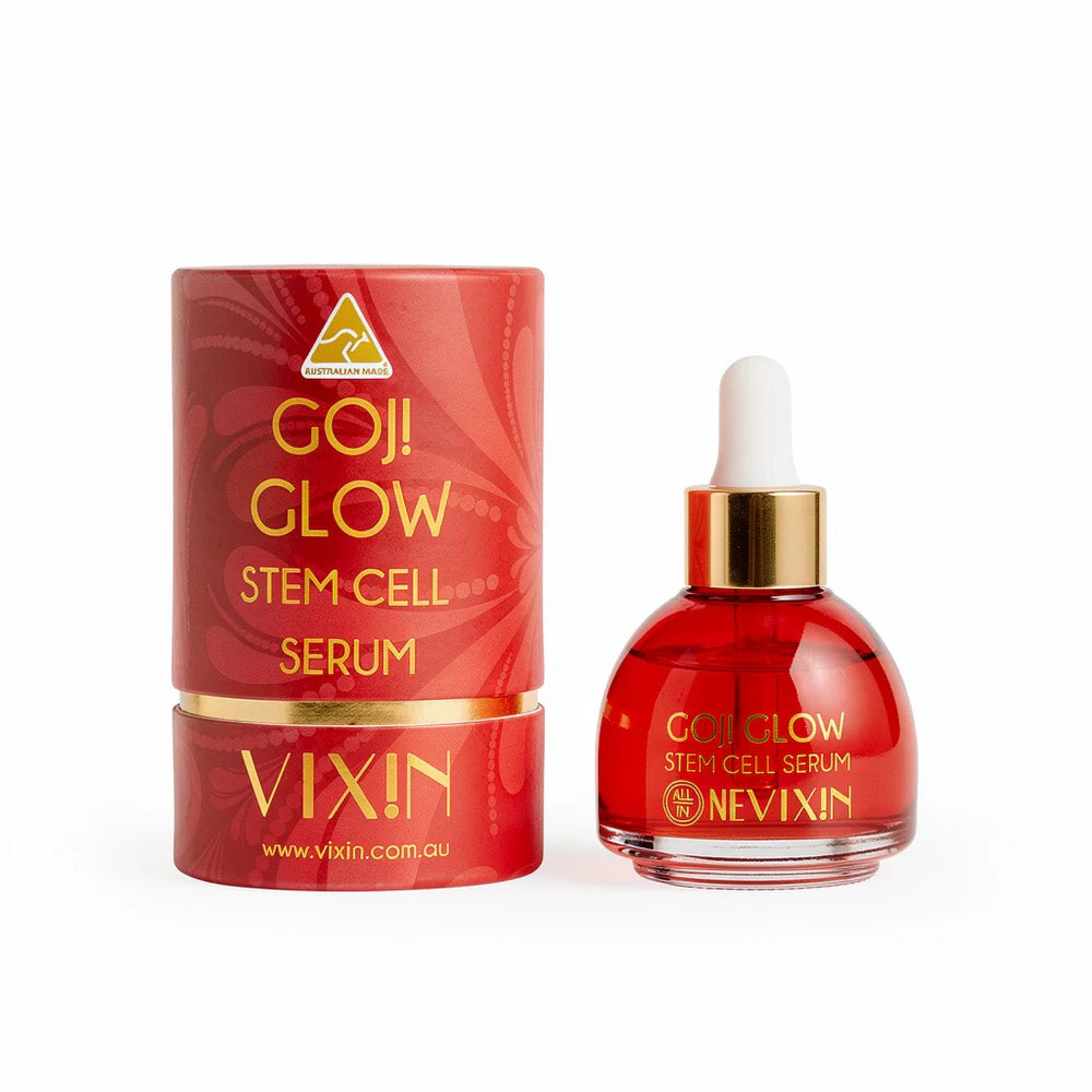 Vixin Goji Glow Booster Serum 30mL – antioxidant peptide brightening serum, Australian skincare hyaluronic acid goji stem cells