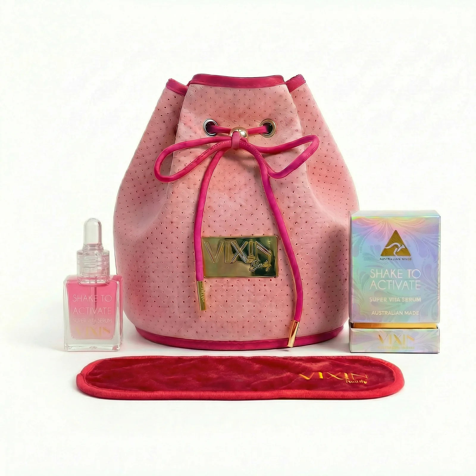 Vixin shake to activate in pink pouch, certified Australian made