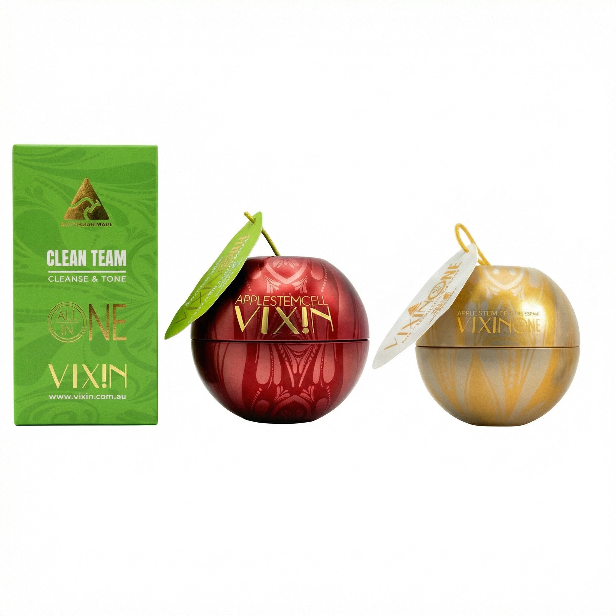 Vixin All In One Duo with Clean Team Cleanser and Toner bundle – complete skincare set, Australia