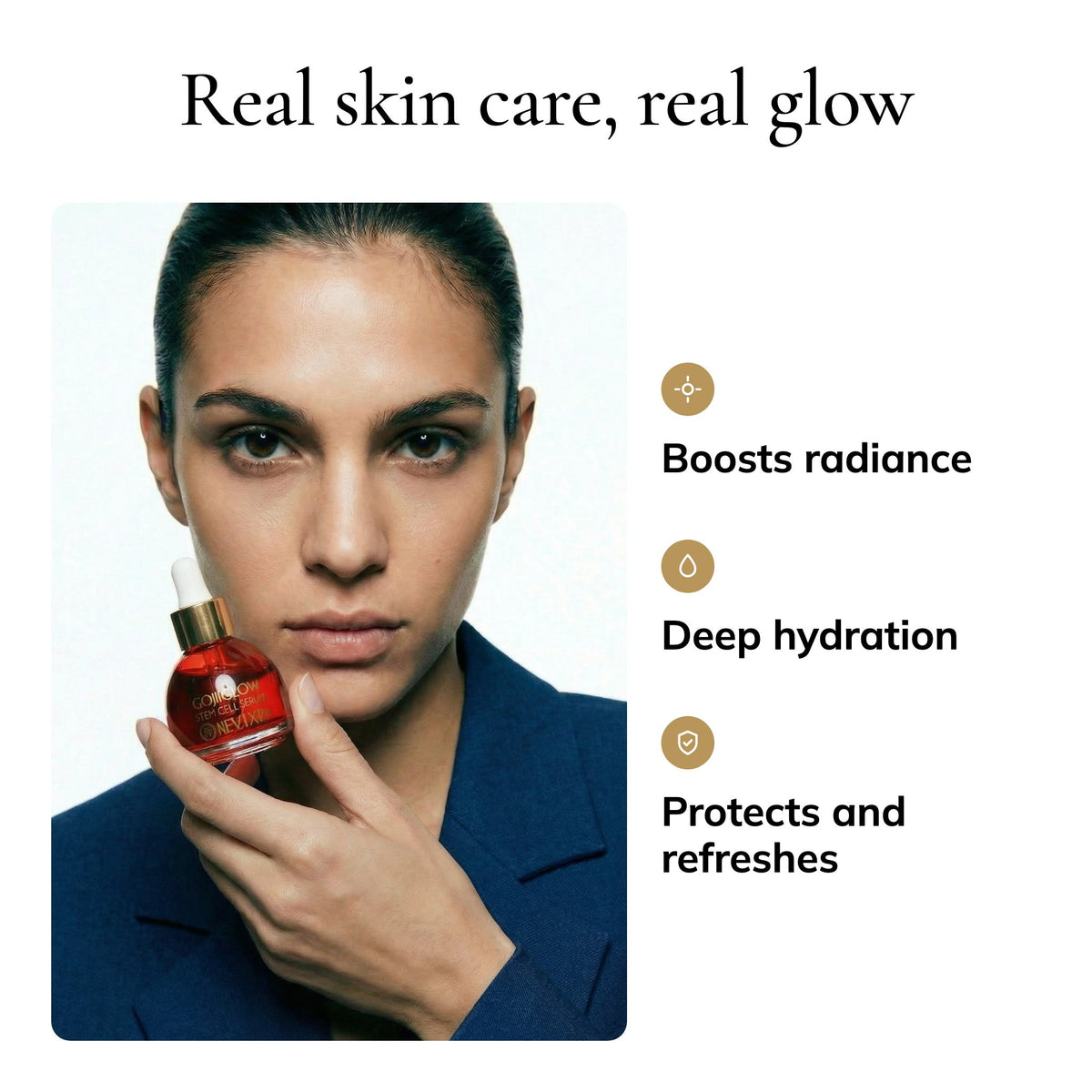 Goji Glow serum: boosts radiance, deep hydration, protects and refreshes