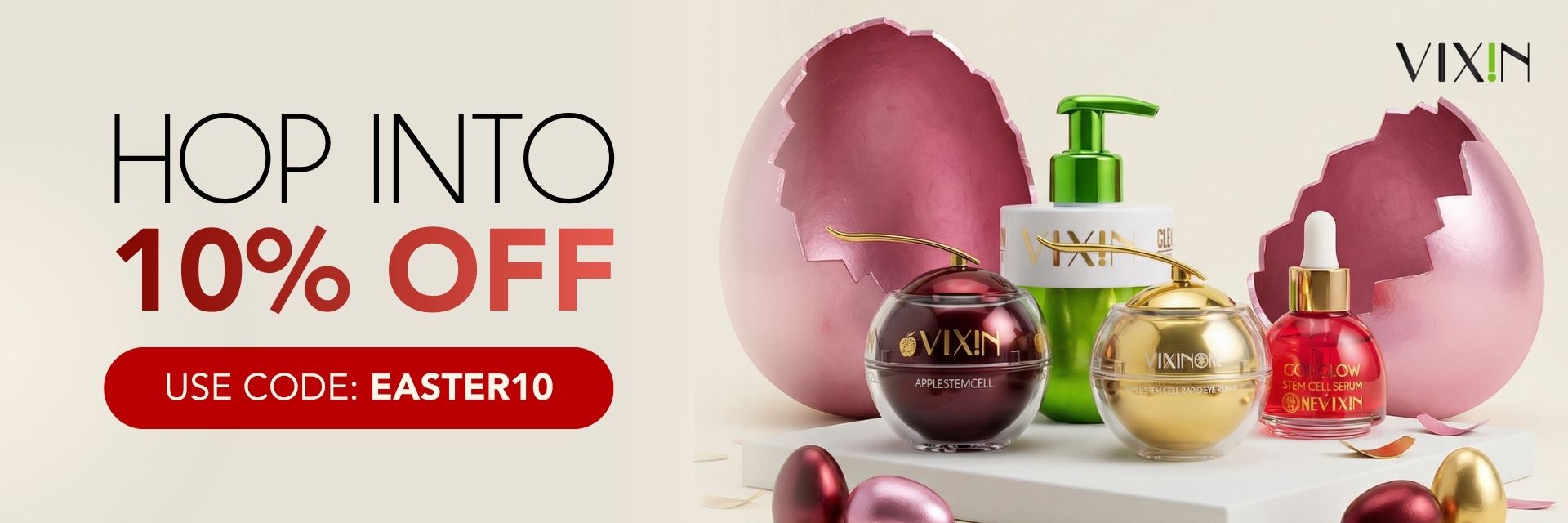 Shop our Easter Sales further 10% off site wide bundles for radiant, hydrated skin. Free shipping, handwritten card for Mum and 100 bonus Club V points included.