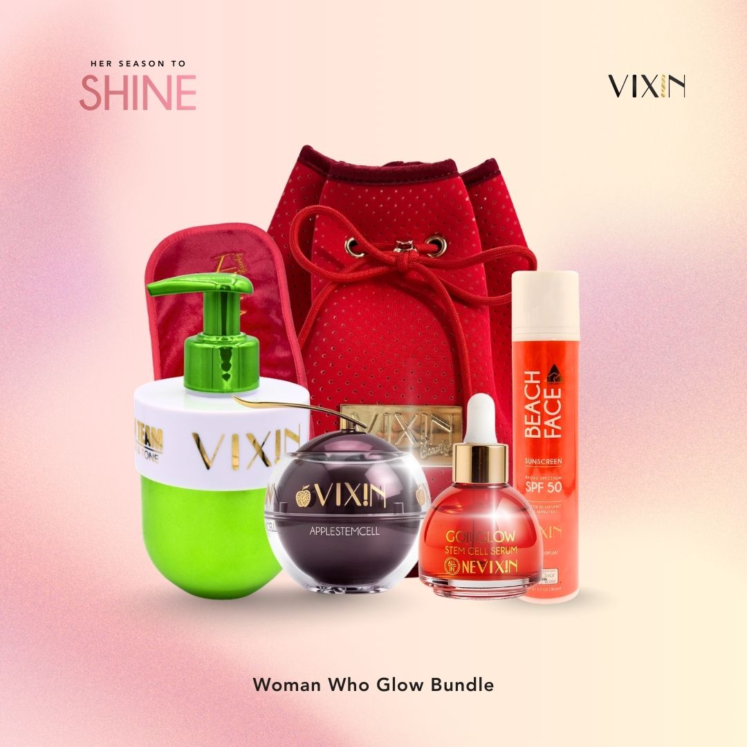 Celebrate International Women’s Day with the Women Who Glow Bundle from VIXIN Beauty. Featuring cleanser, stem cell serum, moisturiser and SPF 50 for hydrated, radiant skin.