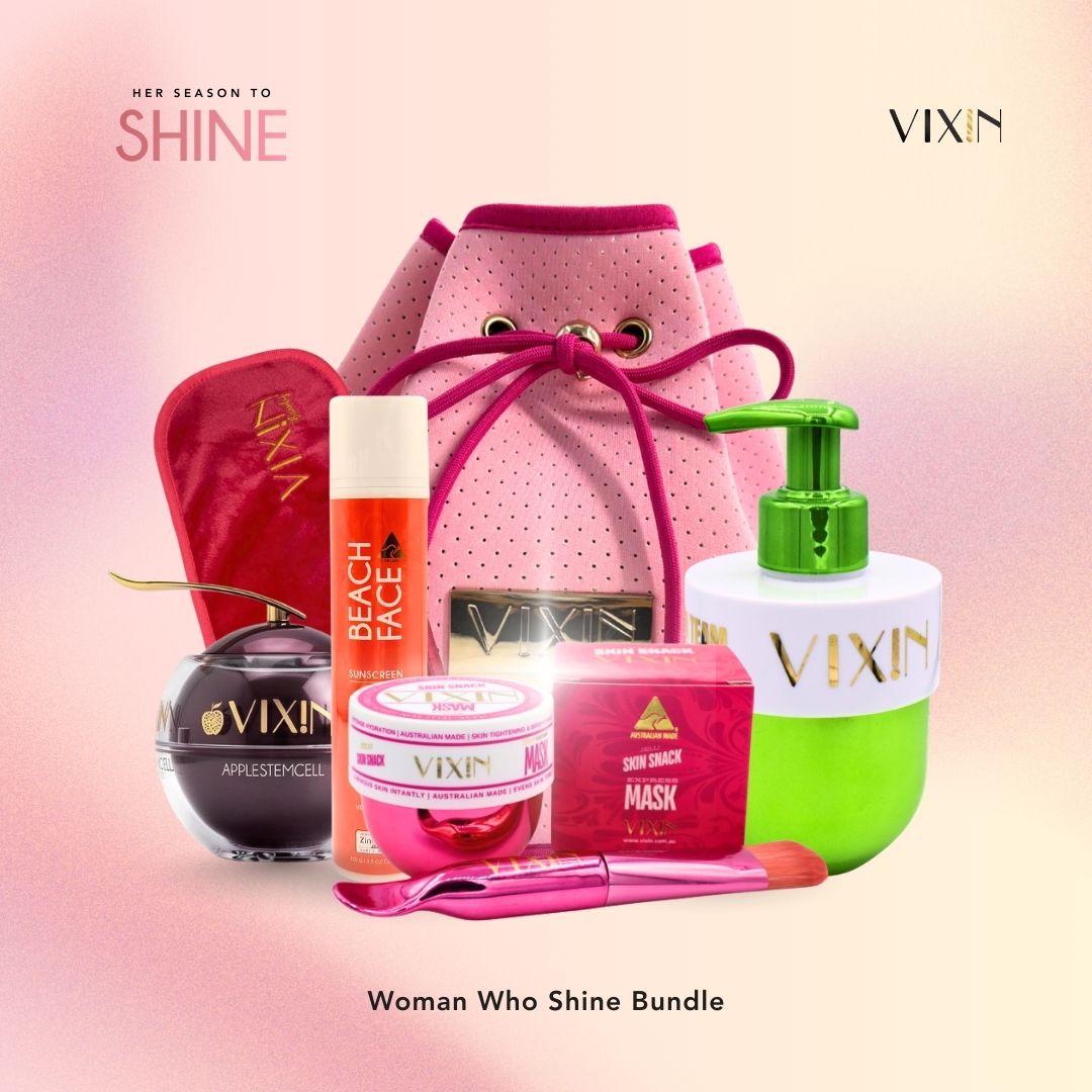 Indulge in radiant skin with the Women Who Shine Bundle from VIXIN Beauty. Featuring cleanser, mask, moisturiser and SPF 50 for nourished glowing skin this International Women’s Day.